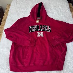 Vtg Stadium Athletics Nebraska Huskers Hoodie XXXL Red Long Sleeve Sweatshirt